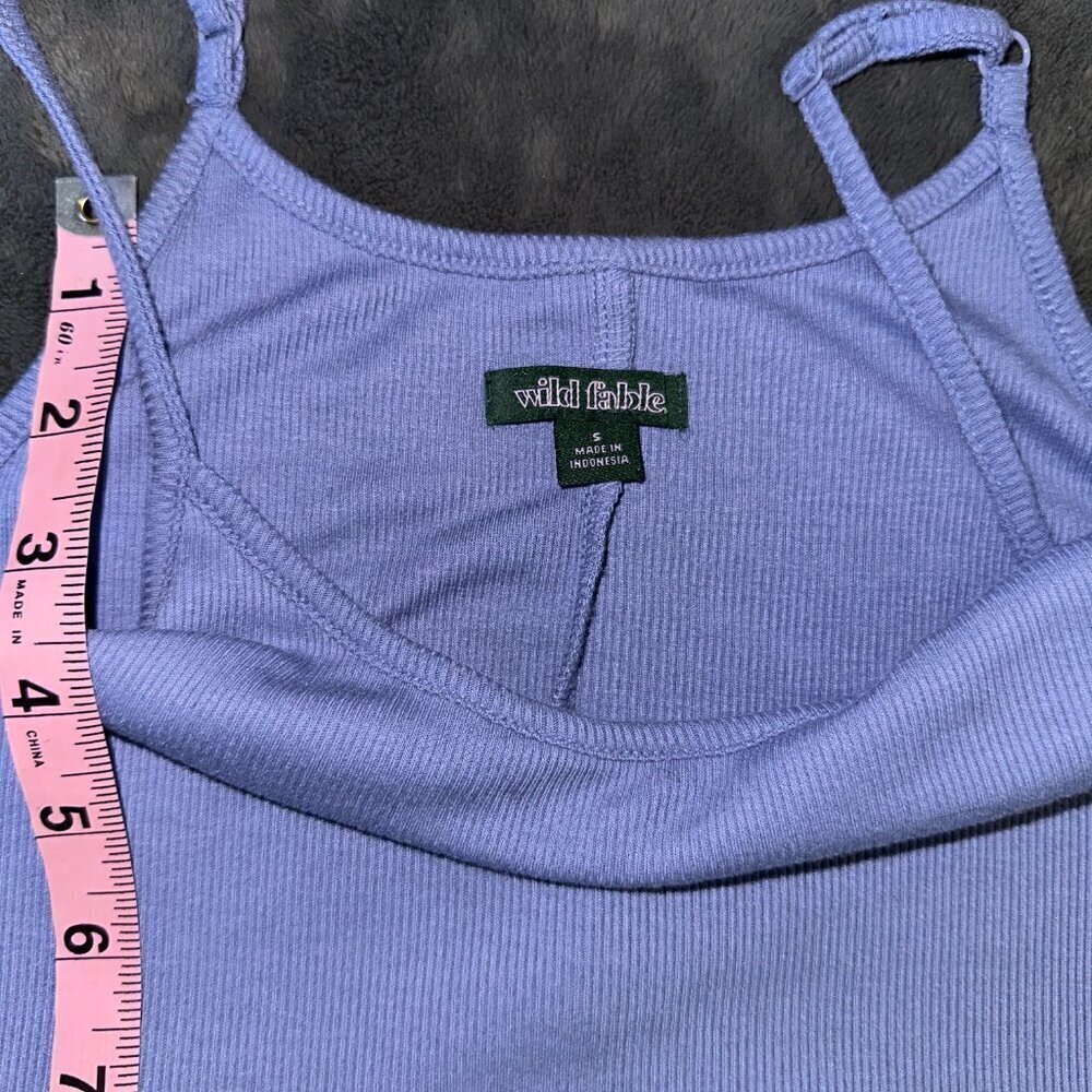 Periwinkle Spaghetti Strap Ribbed Sundress - Picture 9 of 12